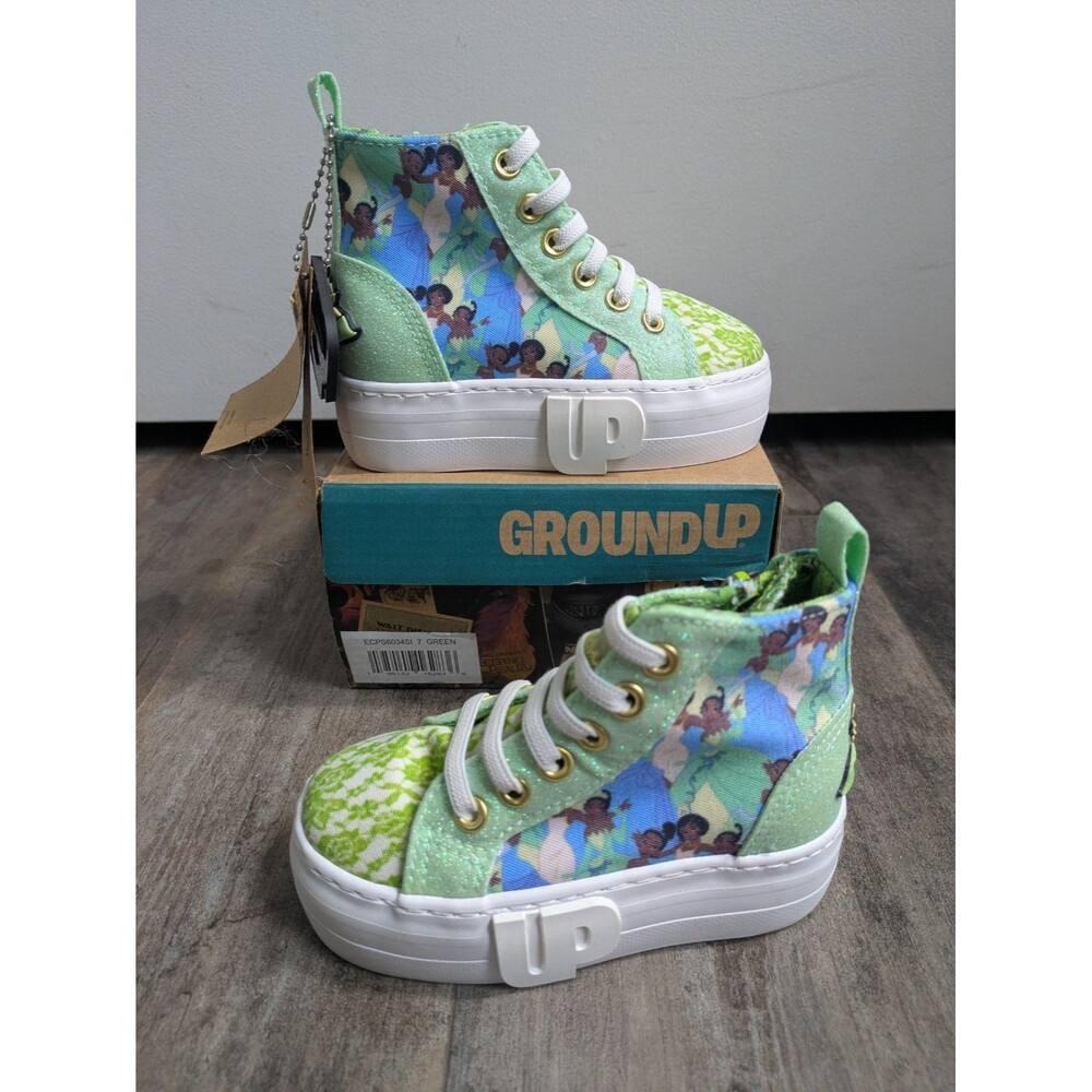 Disney Ground up Unisex Toddler Princess Tiana Platform High Top Sneakers Size 7